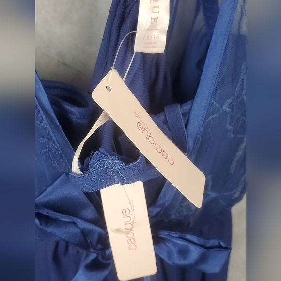 Cacique Lingerie Babydoll 14/16  Flyaway Lightly Lined Cups Sheer Underwire - Picture 2 of 7